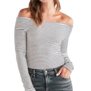 NWT Lucky Brand Stripe Off Shoulder Long Sleeve